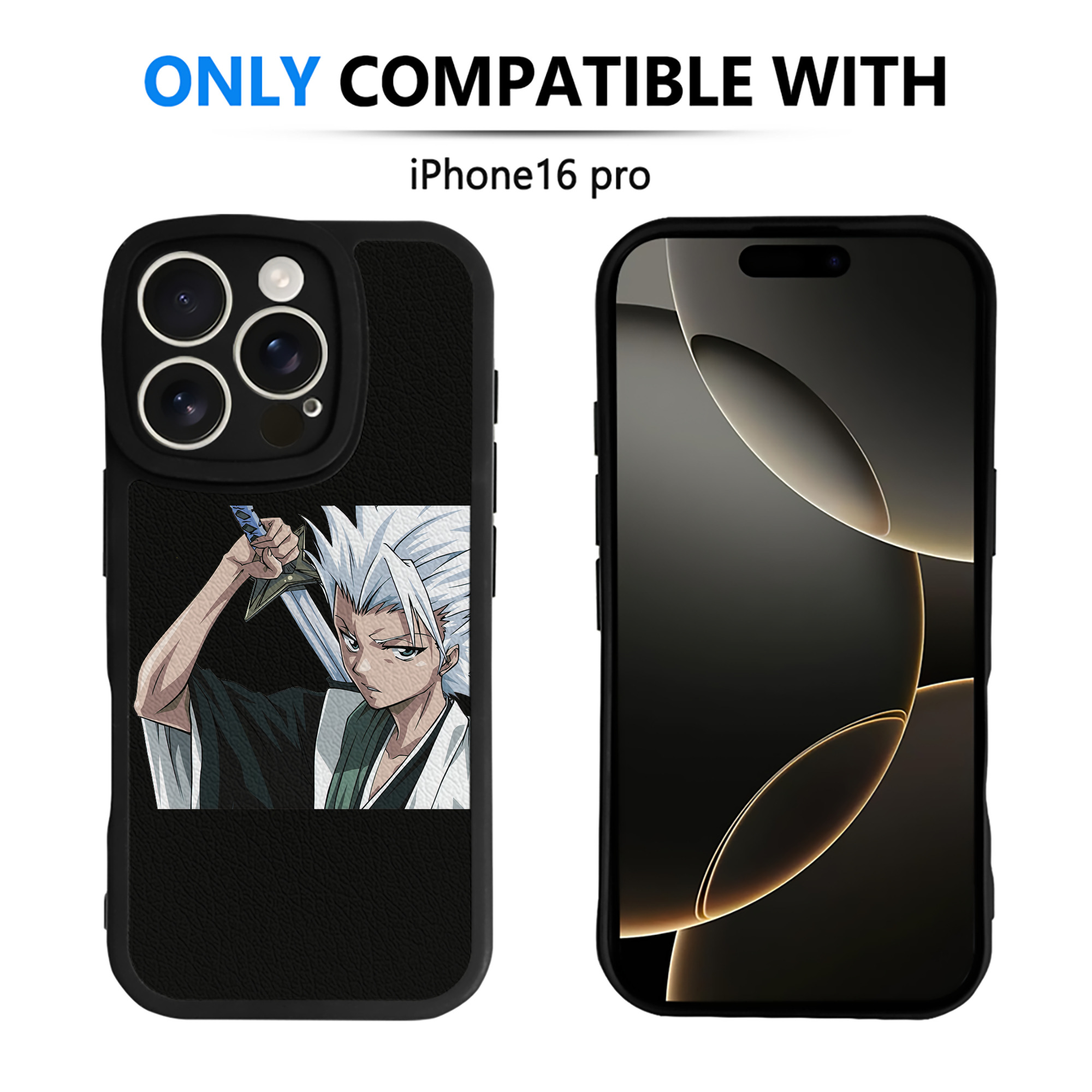 （画像用） ブリーチ 日番谷冬獅郎（ひつがや とうしろう） BLEACH Hitsugaya Toushirou 【iPhone 16シリーズ対応】シリコンスマホケース（レザー調） 材質：シリコン